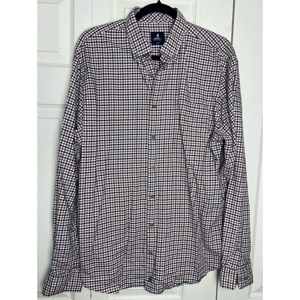 johnnie-O Men's Long Sleeve Button-Down Check Shirt in Navy, Red, White